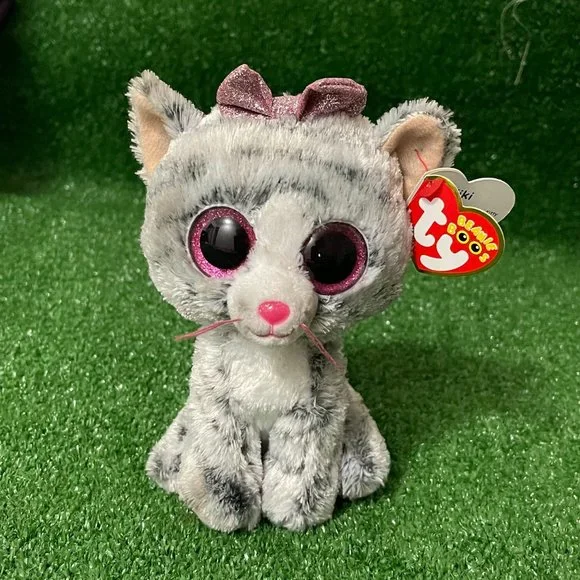 TY Beanie Toys Ty The Beanie Boos Collection Kiki The Cat Gray